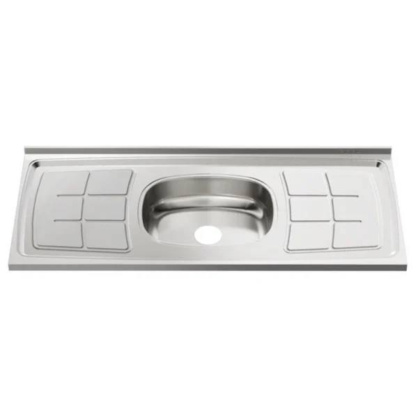 Pia Inox Ghel Plus 1500X530X95mm Cuba Central N4 Escorredor concretada sem Válvula